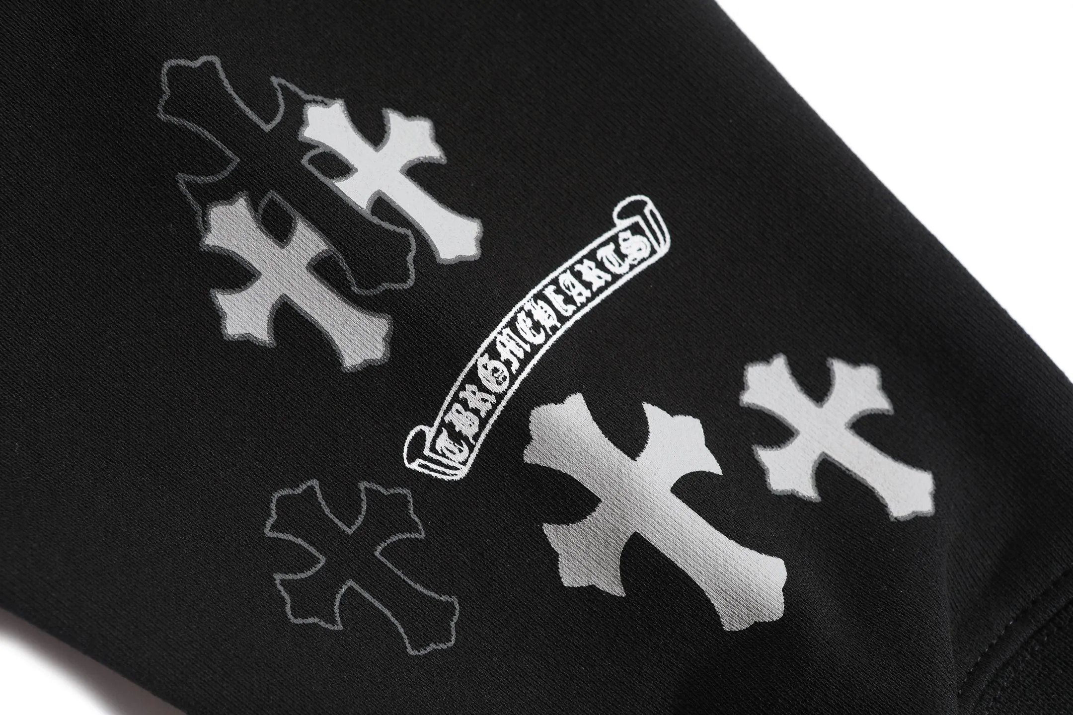 P270 Chrome Hearts Cross Slogan Metal Round Neck Sweatshirt Size: SMLXL Color: White Black